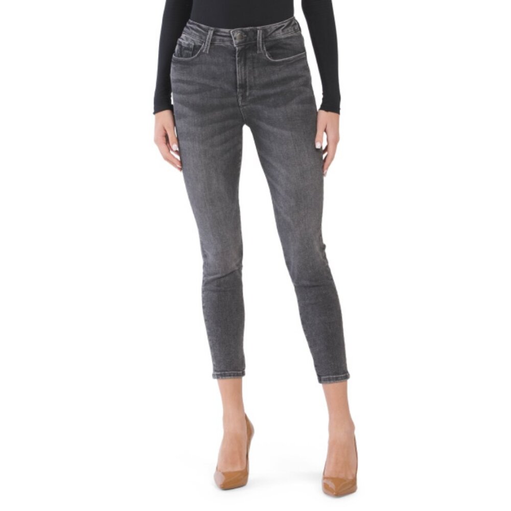 FRAME Le One High Waist Crop Skinny Jeans in Hughes